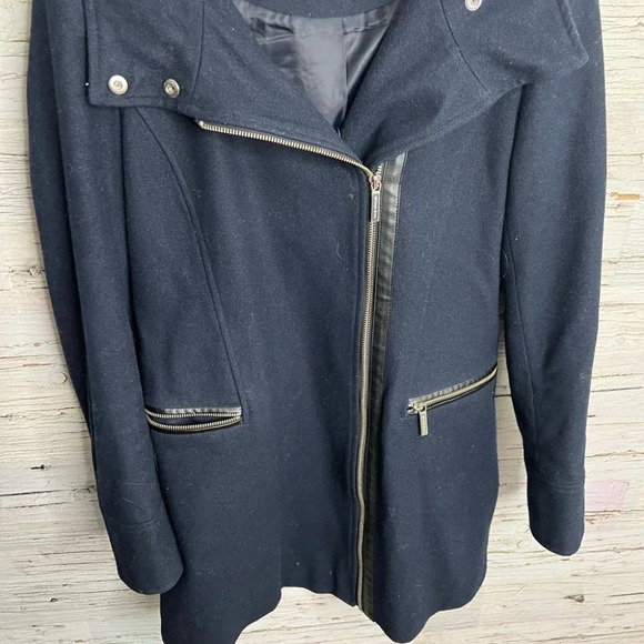 Michael Kors blue gold jacket pea coat  with hood size small - Picture 4 of 8